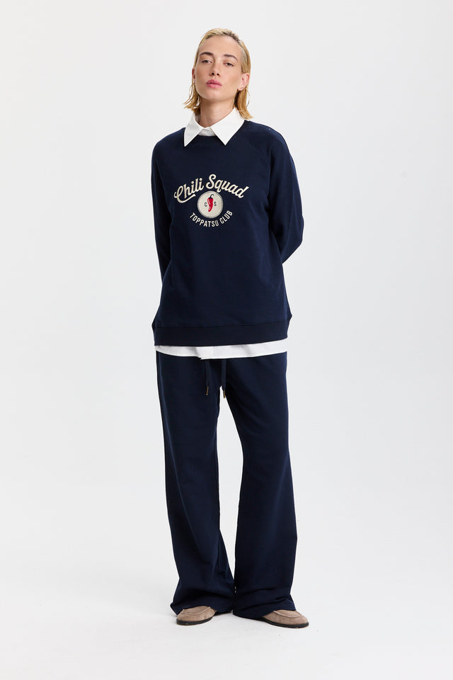 סווטשירט ספייסי סקווד שרוול ארוך רגלן נייבי