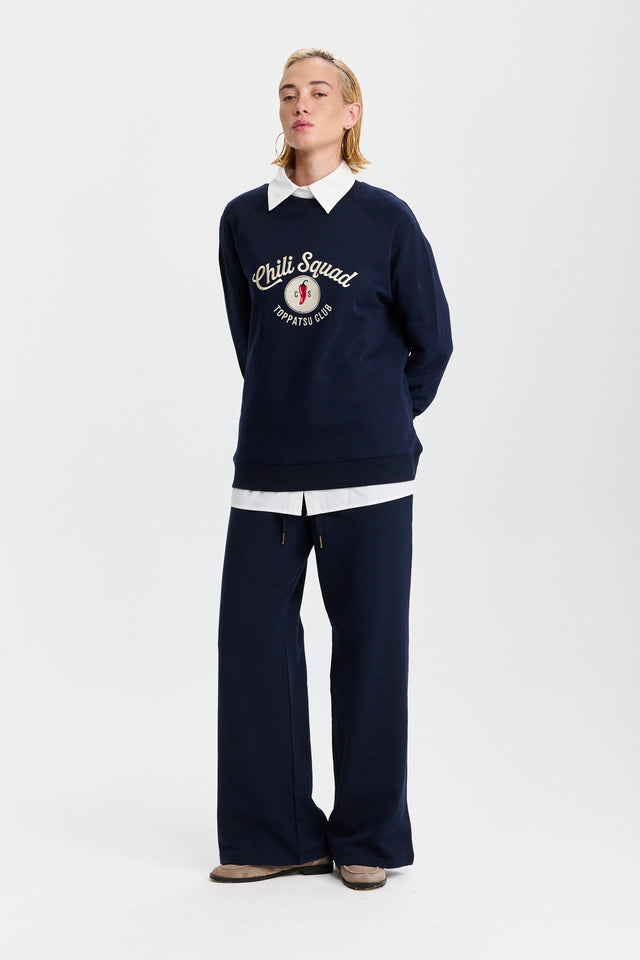 סווטשירט ספייסי סקווד שרוול ארוך רגלן נייבי