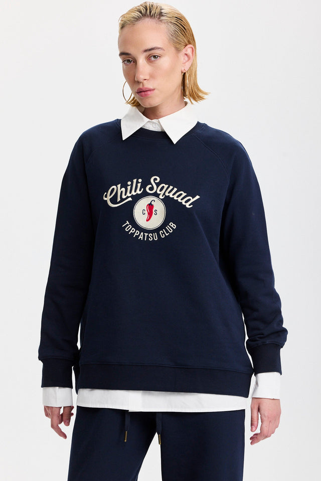 סווטשירט ספייסי סקווד שרוול ארוך רגלן נייבי