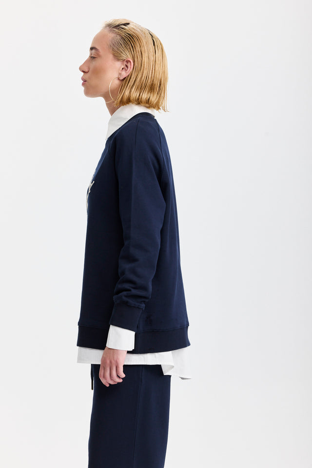 סווטשירט ספייסי סקווד שרוול ארוך רגלן נייבי