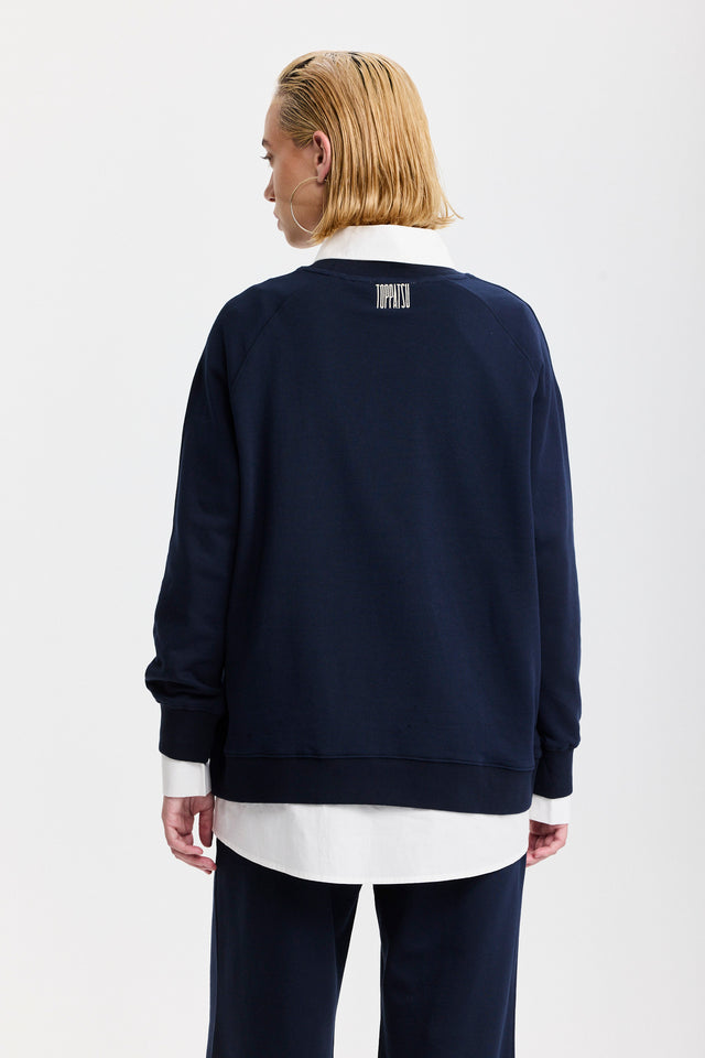 סווטשירט ספייסי סקווד שרוול ארוך רגלן נייבי