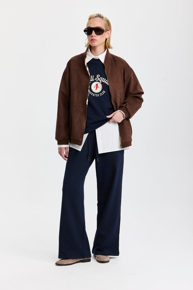 סווטשירט ספייסי סקווד שרוול ארוך רגלן נייבי