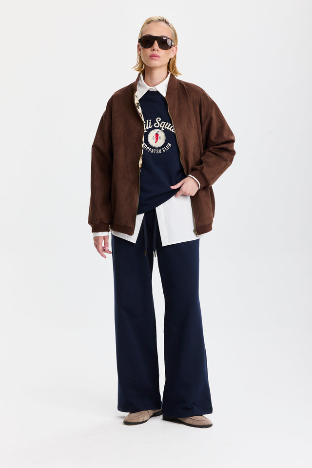 סווטשירט ספייסי סקווד שרוול ארוך רגלן נייבי