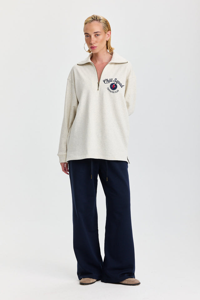 סווטשירט זיפר ספייסי צ'ילי סקווד שמנת מלאנז'