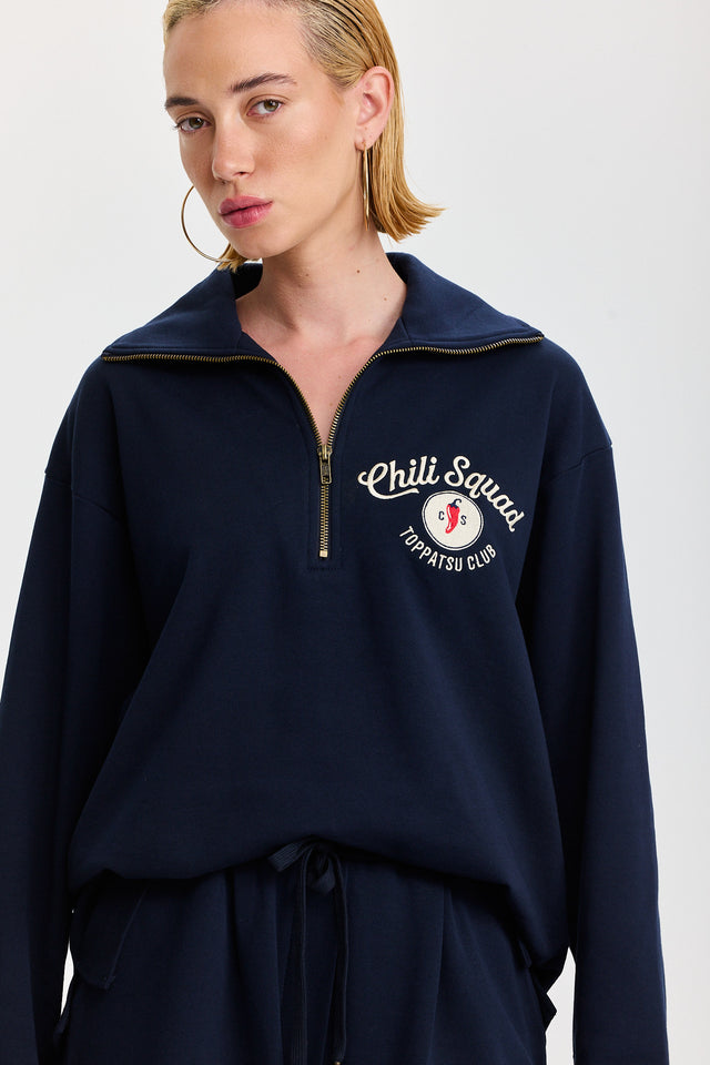 סווטשירט זיפר ספייסי צ'ילי סקווד נייבי