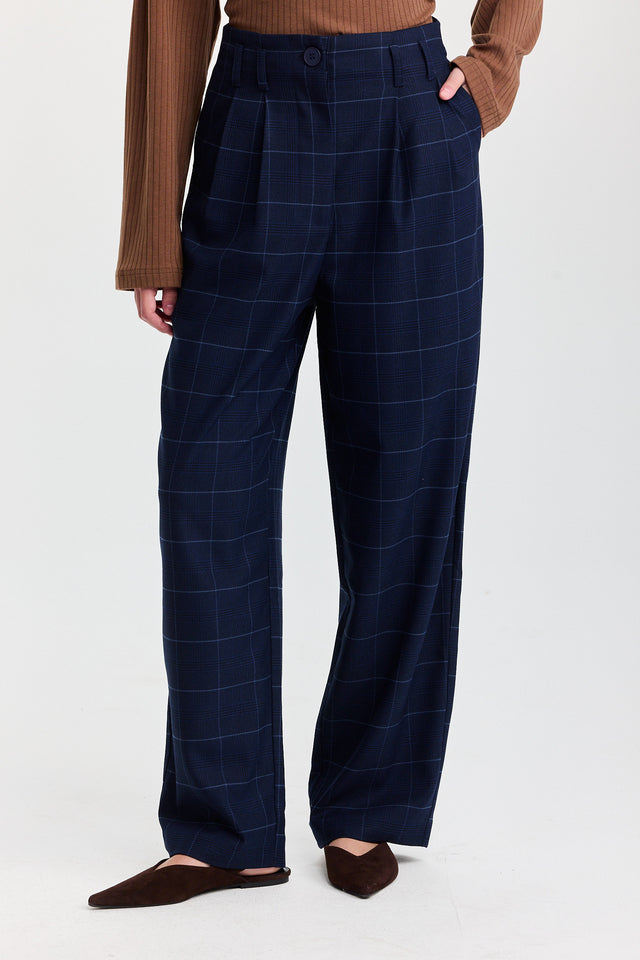 מכנסיים מחוייטים טירמיסו משובץ נייבי