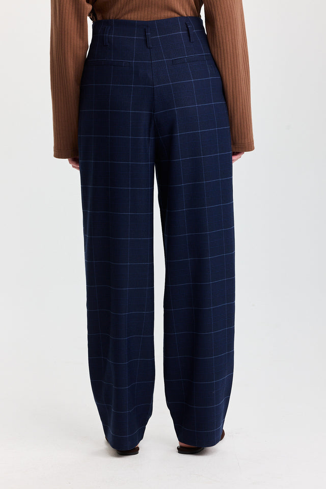 מכנסיים מחוייטים טירמיסו משובץ נייבי