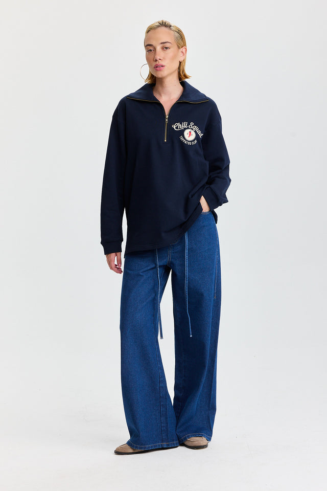 סווטשירט זיפר ספייסי צ'ילי סקווד נייבי