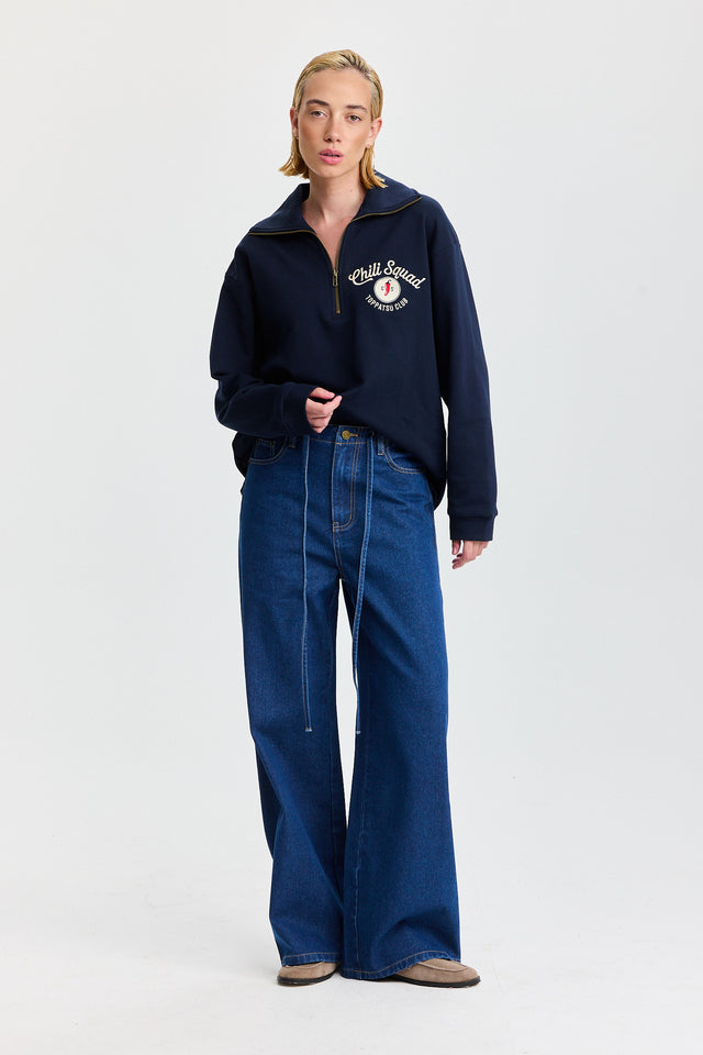 סווטשירט זיפר ספייסי צ'ילי סקווד נייבי