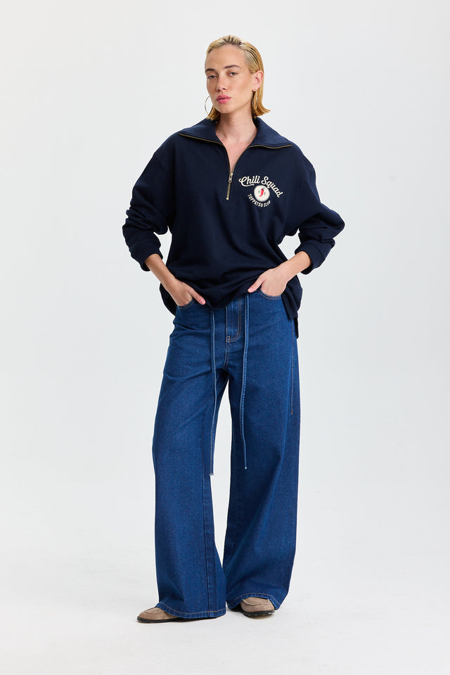 סווטשירט זיפר ספייסי צ'ילי סקווד נייבי