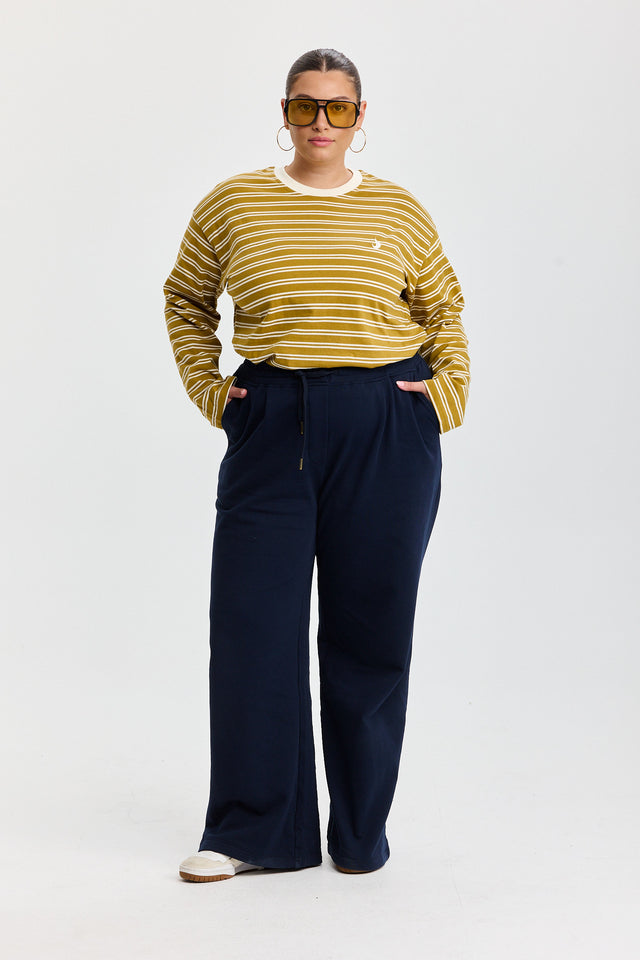 חולצה ספייסי פסים כחול חום