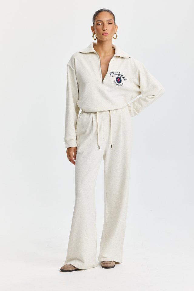 סווטשירט זיפר ספייסי צ'ילי סקווד שמנת מלאנז'