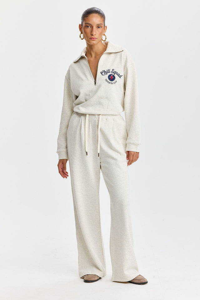 סווטשירט זיפר ספייסי צ'ילי סקווד שמנת מלאנז'