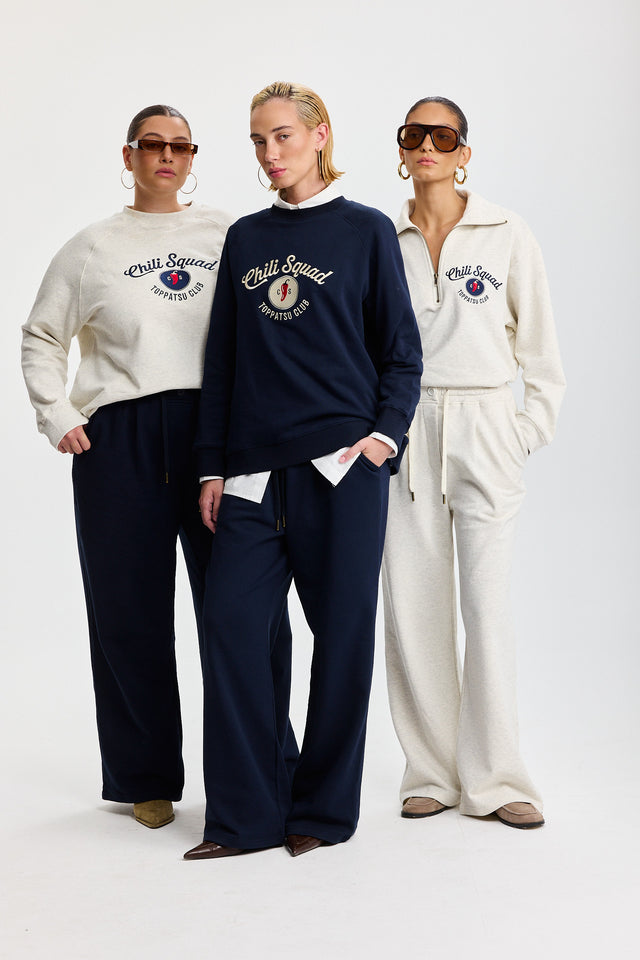 מכנסיים ארוכים סווטשירט פופקורן נייבי