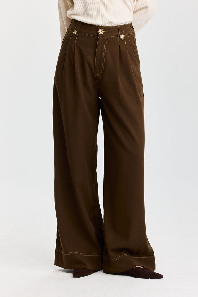 מכנסיים מחוייטים מילקשייק תיפורים קונטרסט כחול עמוק