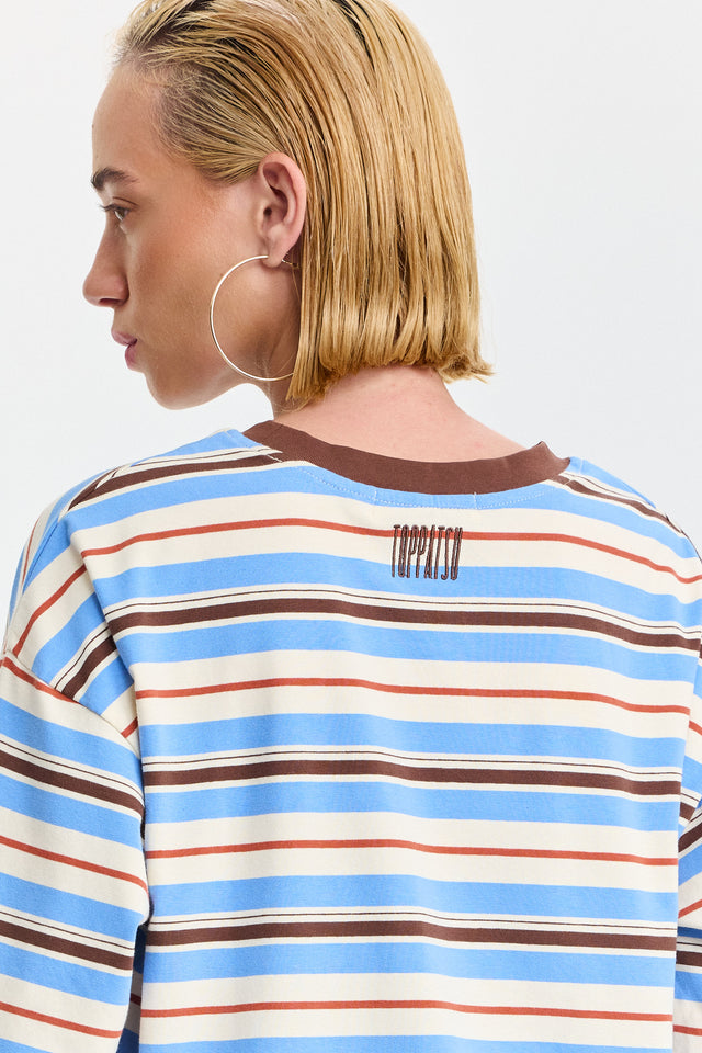 חולצה ספייסי פסים כחול חום