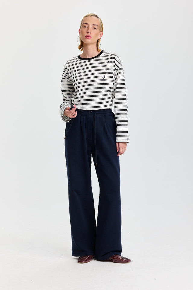 מכנסיים ארוכים סווטשירט פופקורן נייבי