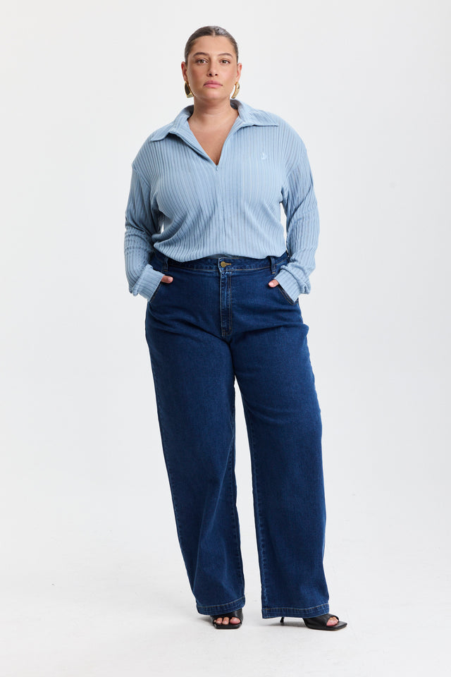 חולצת זיפר וונט שרוולים ארוכים מוקה