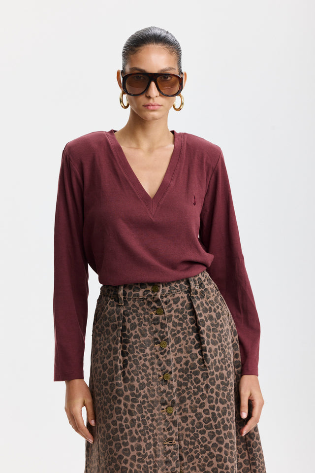 חצאית ג'ינס קמפרי A כפתורים מנומרת