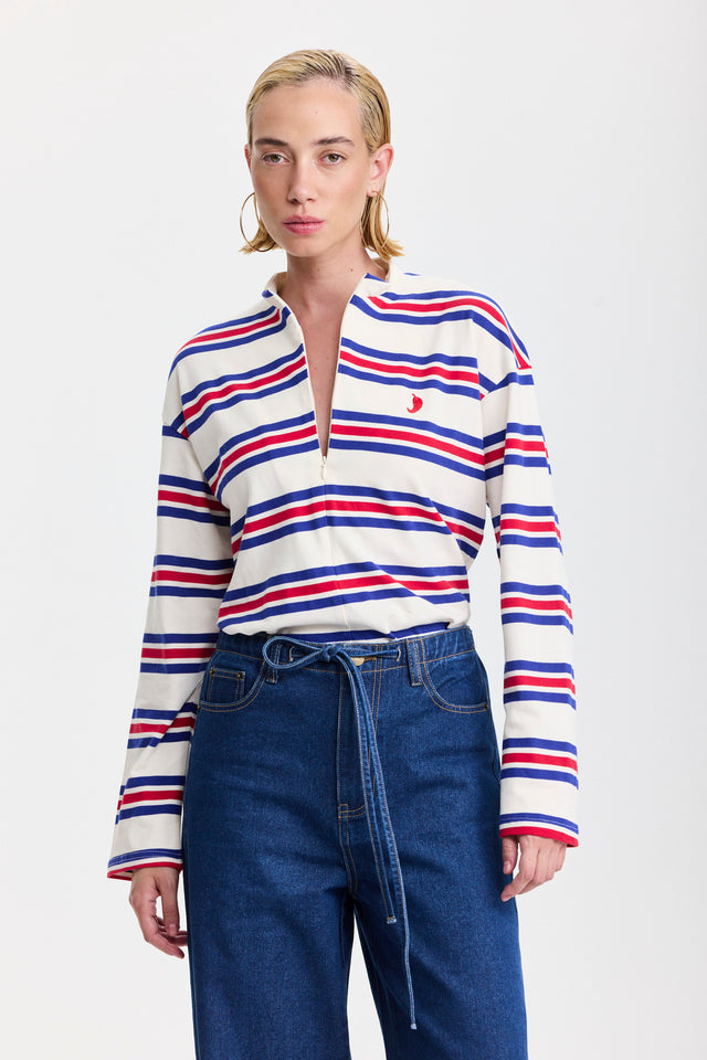 מכנסי ג'ינס טופו מתרחבים קשירה כחול כהה