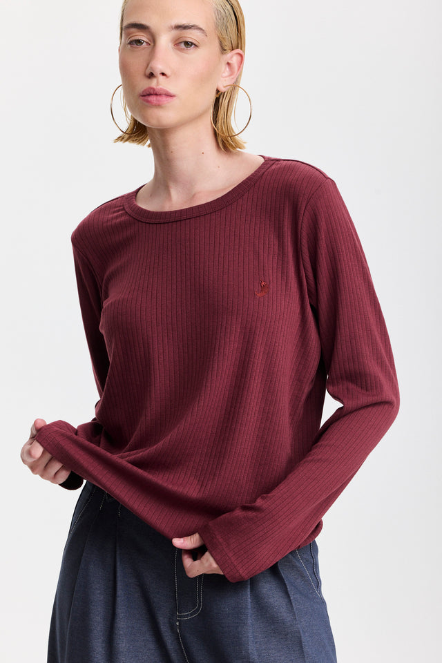 חולצת קוקיז ספייסי שרוולים ארוכים בורגנדי