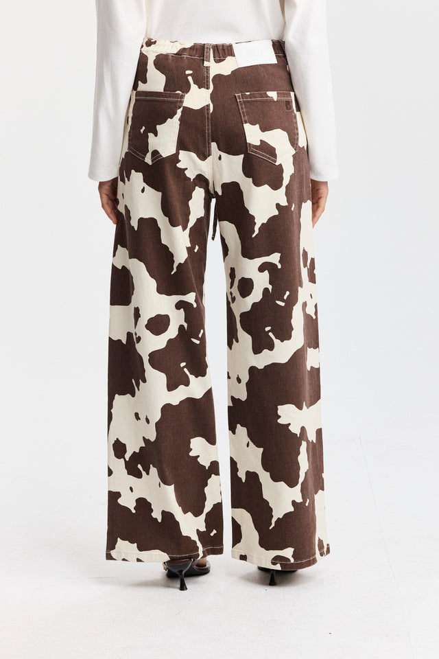 מכנסי ג'ינס טופו גומי קשירה COW