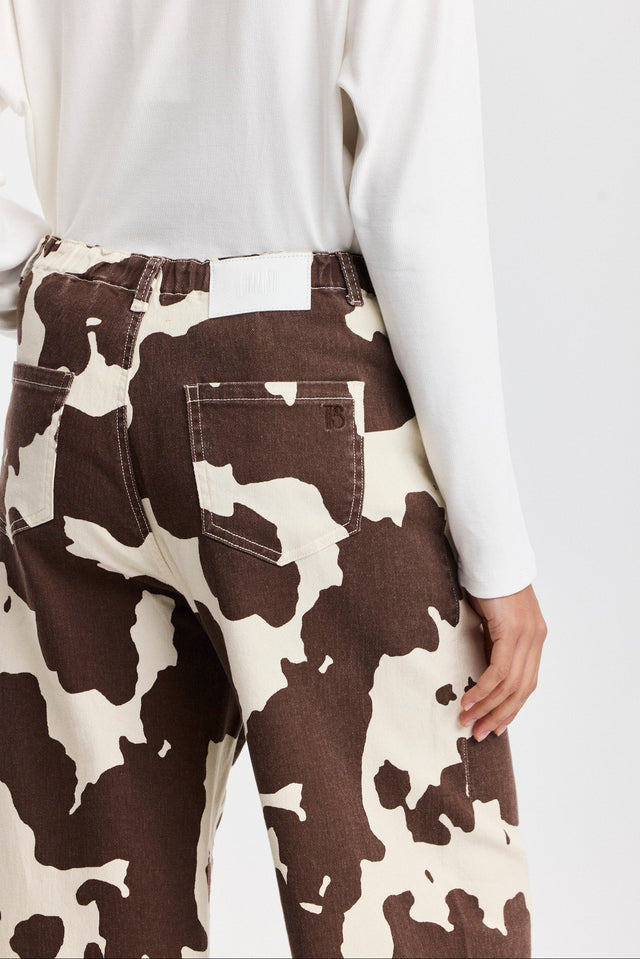 מכנסי ג'ינס טופו גומי קשירה COW