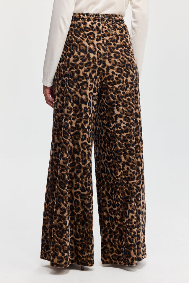 מכנסי ספיריט מתרחבים קטיפה דיטייל מחוייט מנומרים