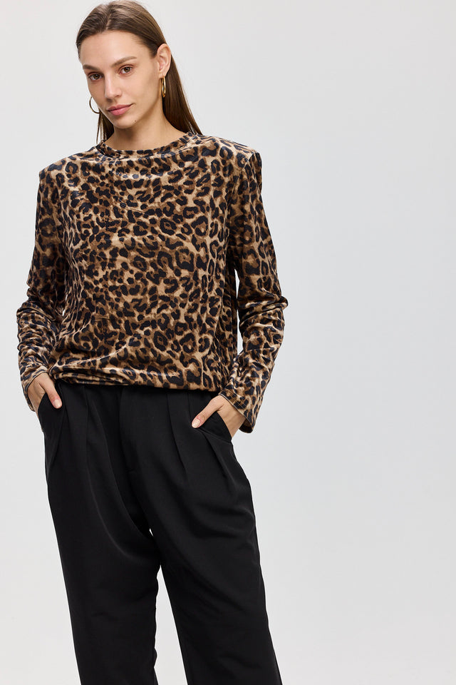 חולצת קטיפה פנקייק מנומרת