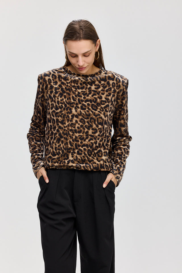 חולצת קטיפה פנקייק מנומרת