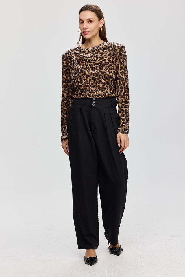 חולצת קטיפה פנקייק מנומרת