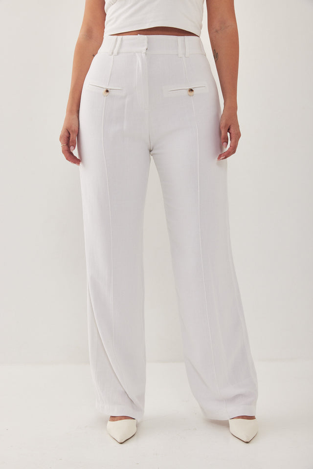 מכנסי פשתן נואל לבן