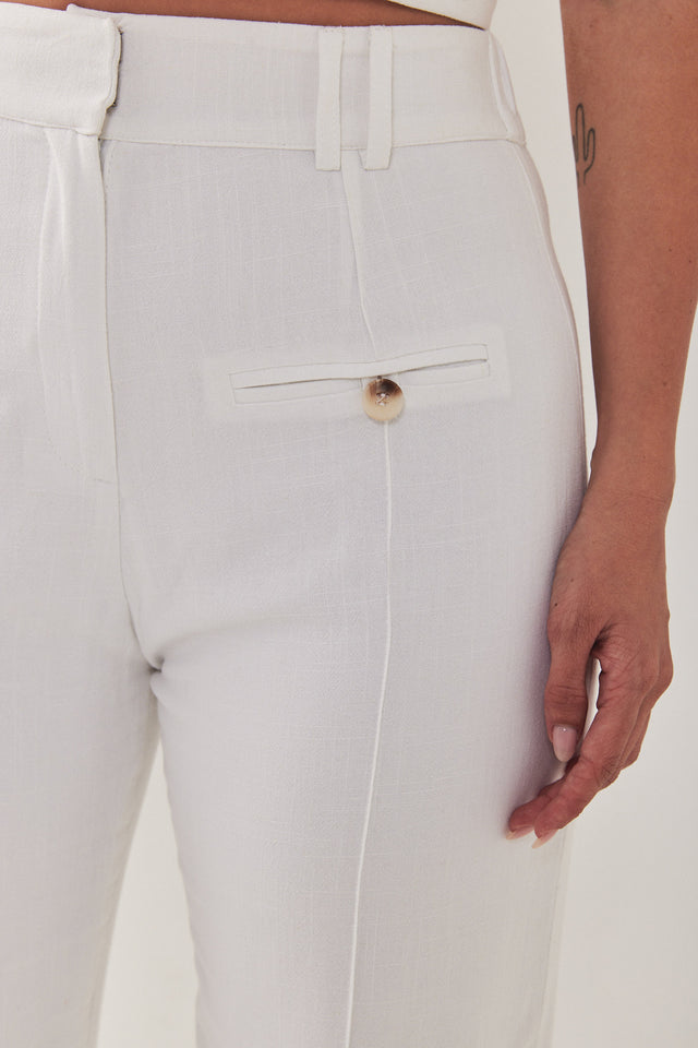 מכנסי פשתן נואל לבן