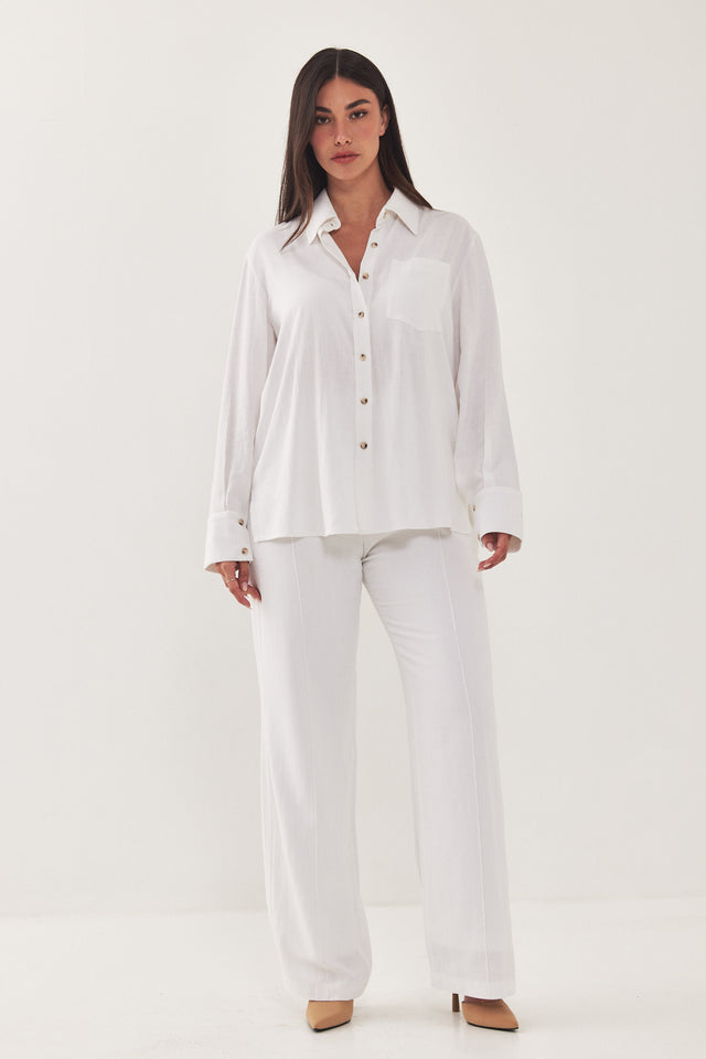 חולצה מכופתרת HOLIDAY לבנה