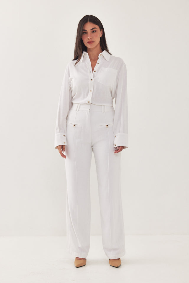 חולצה מכופתרת HOLIDAY לבנה