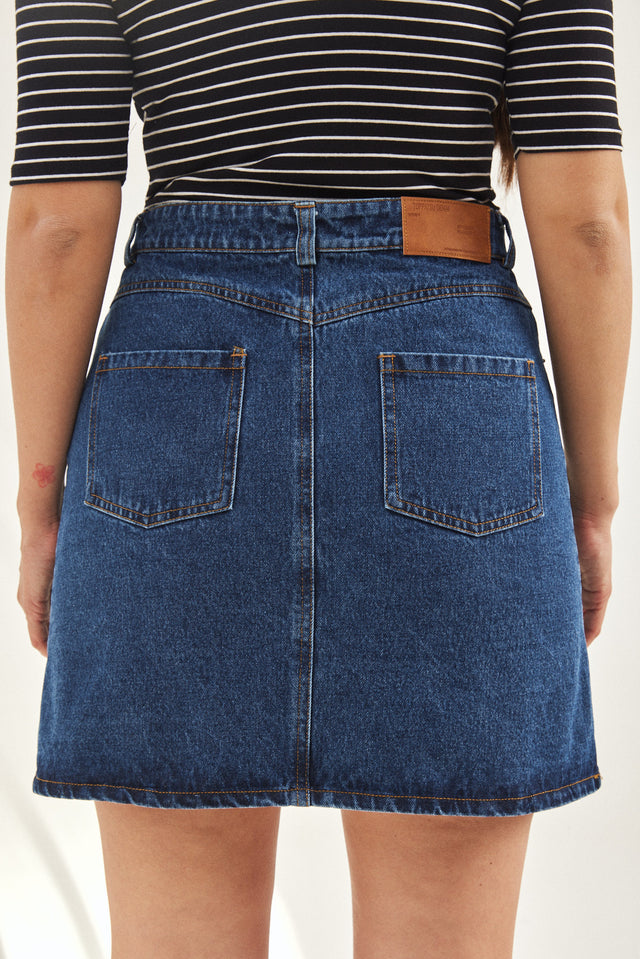 חצאית מיני ג'ינס כחול