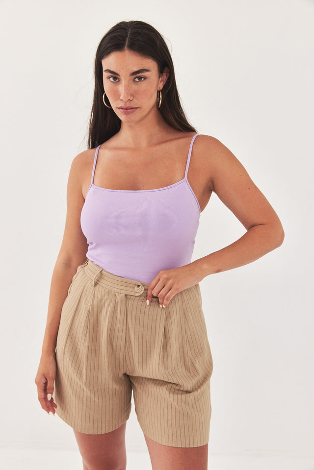 גופיית ריב טופ פנימי אמה שחורה