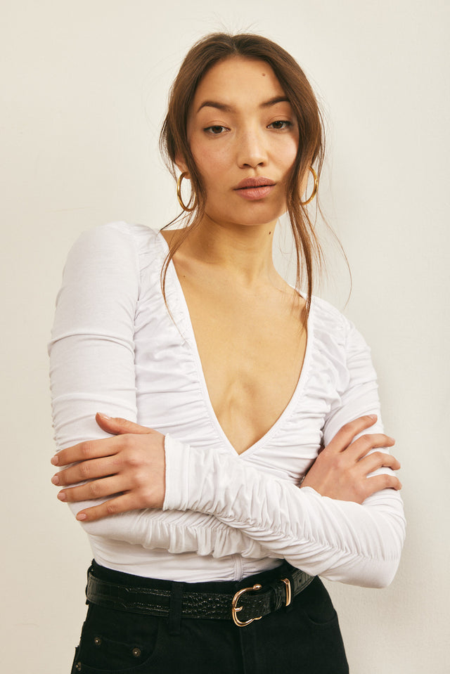 בגד גוף כיווצים לבן