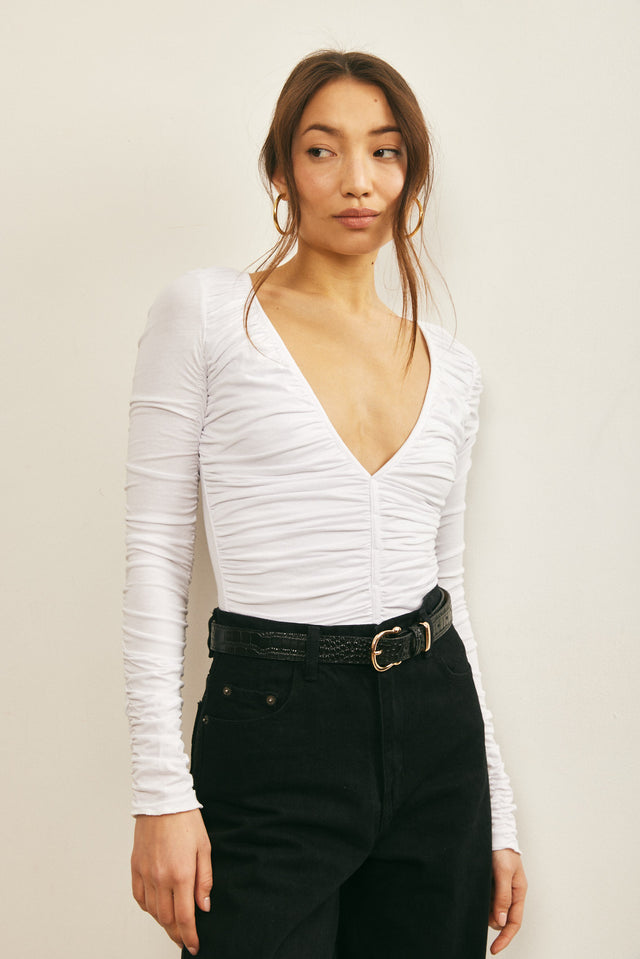 בגד גוף כיווצים לבן