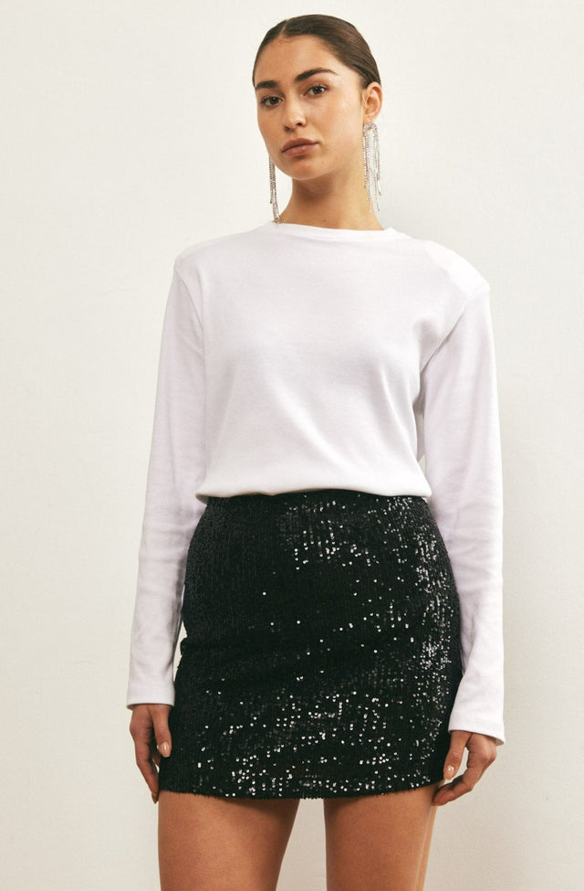 חצאית מיני פאייטים שחורה