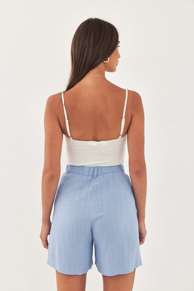 גופיית ריב טופ פנימי אמה לבנה