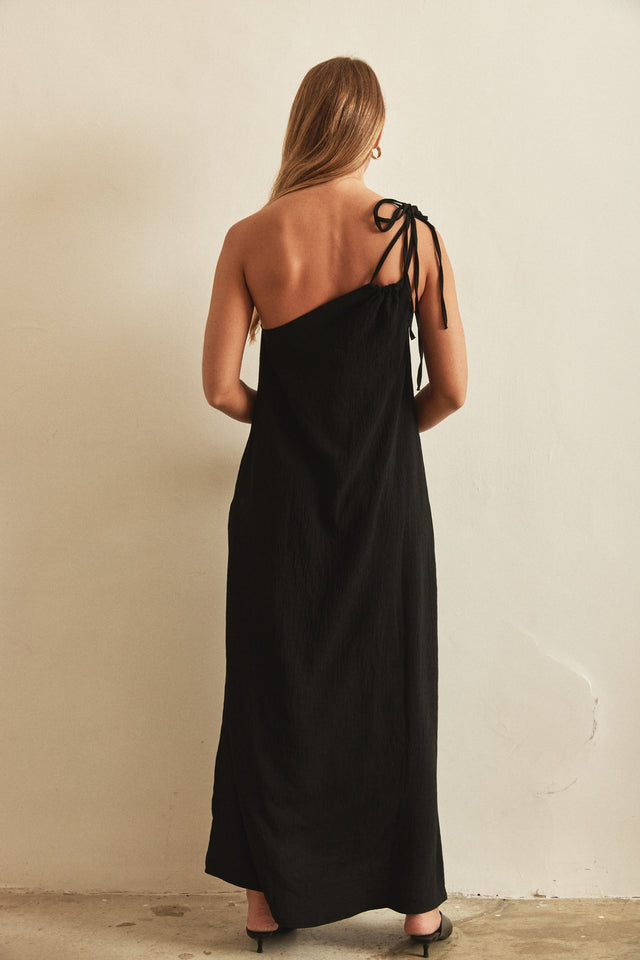 שמלת קשירות פפר שחורה