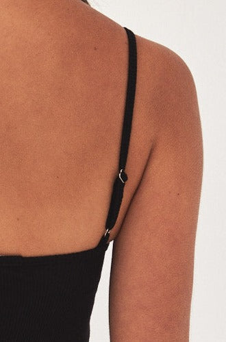 גופיית ריב טופ פנימי אמה שחורה