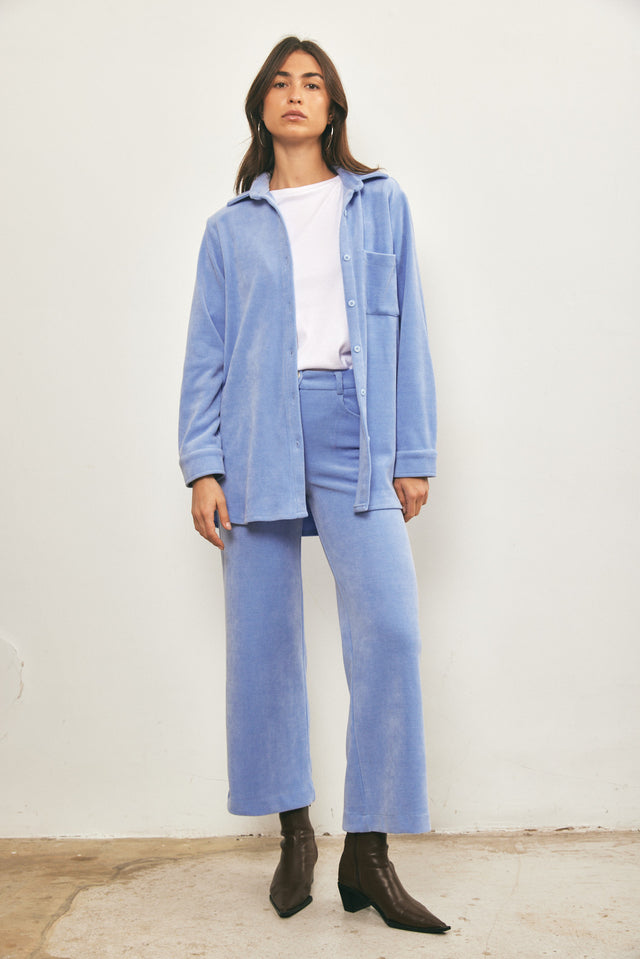 מכנסי קורדרוי מתרחבים תכלת