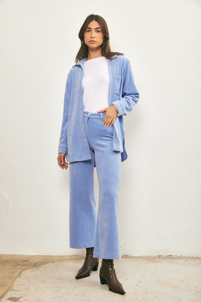 מכנסי קורדרוי מתרחבים תכלת