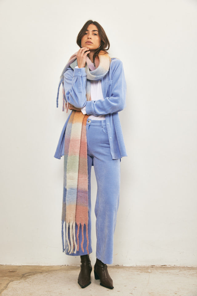 מכנסי קורדרוי מתרחבים תכלת