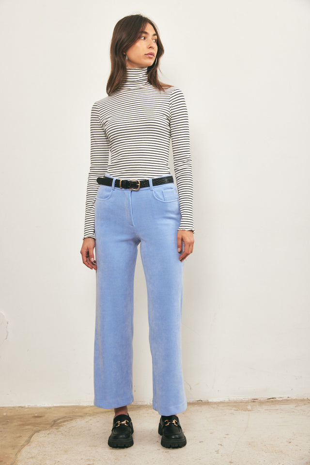 מכנסי קורדרוי מתרחבים תכלת