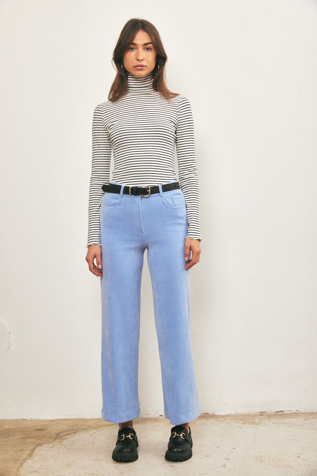 מכנסי קורדרוי מתרחבים תכלת