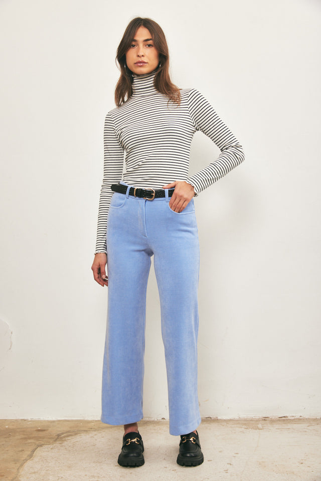 מכנסי קורדרוי מתרחבים תכלת