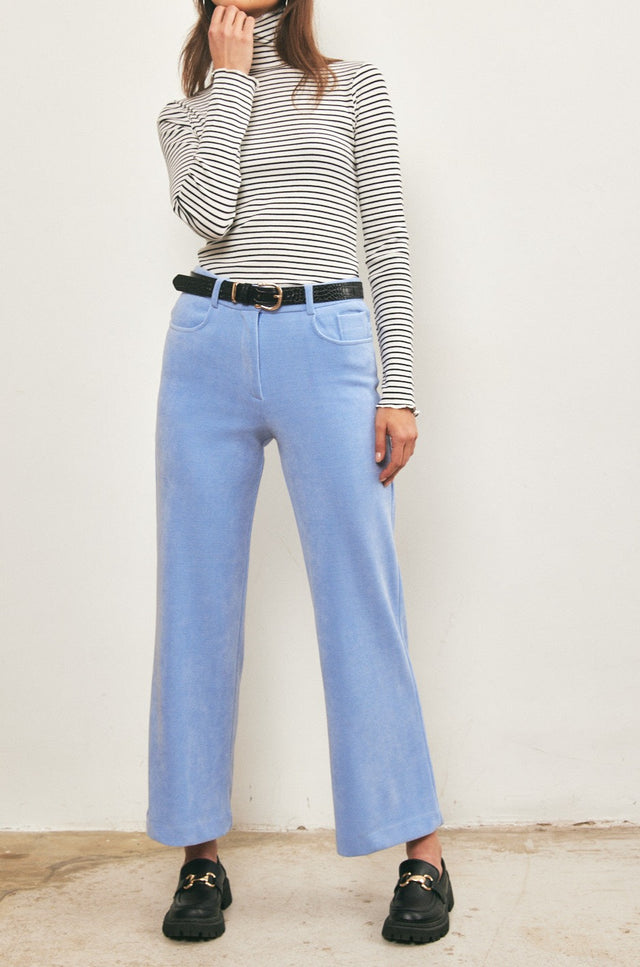 מכנסי קורדרוי מתרחבים תכלת